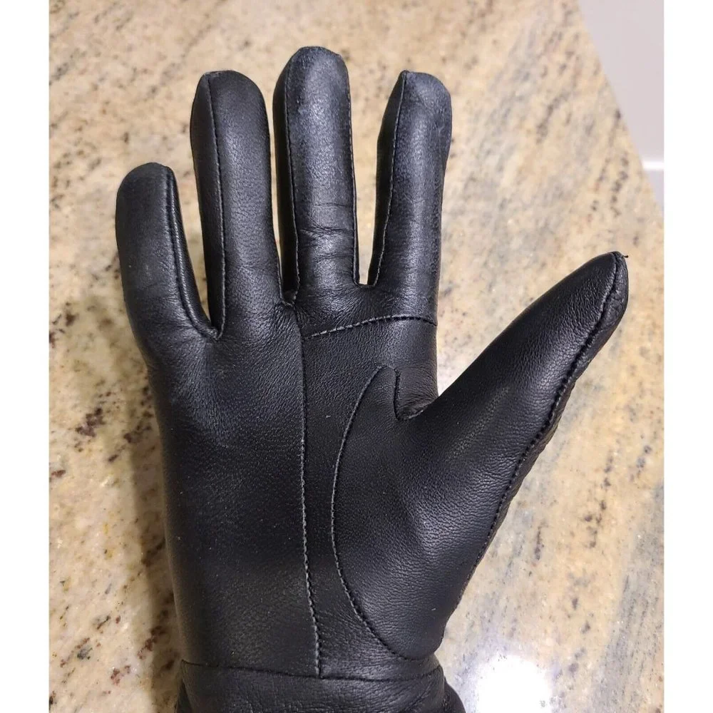 Thinsulate Insulation Women's Size L Black Soft Leather Quilted 40 Gram Biker
